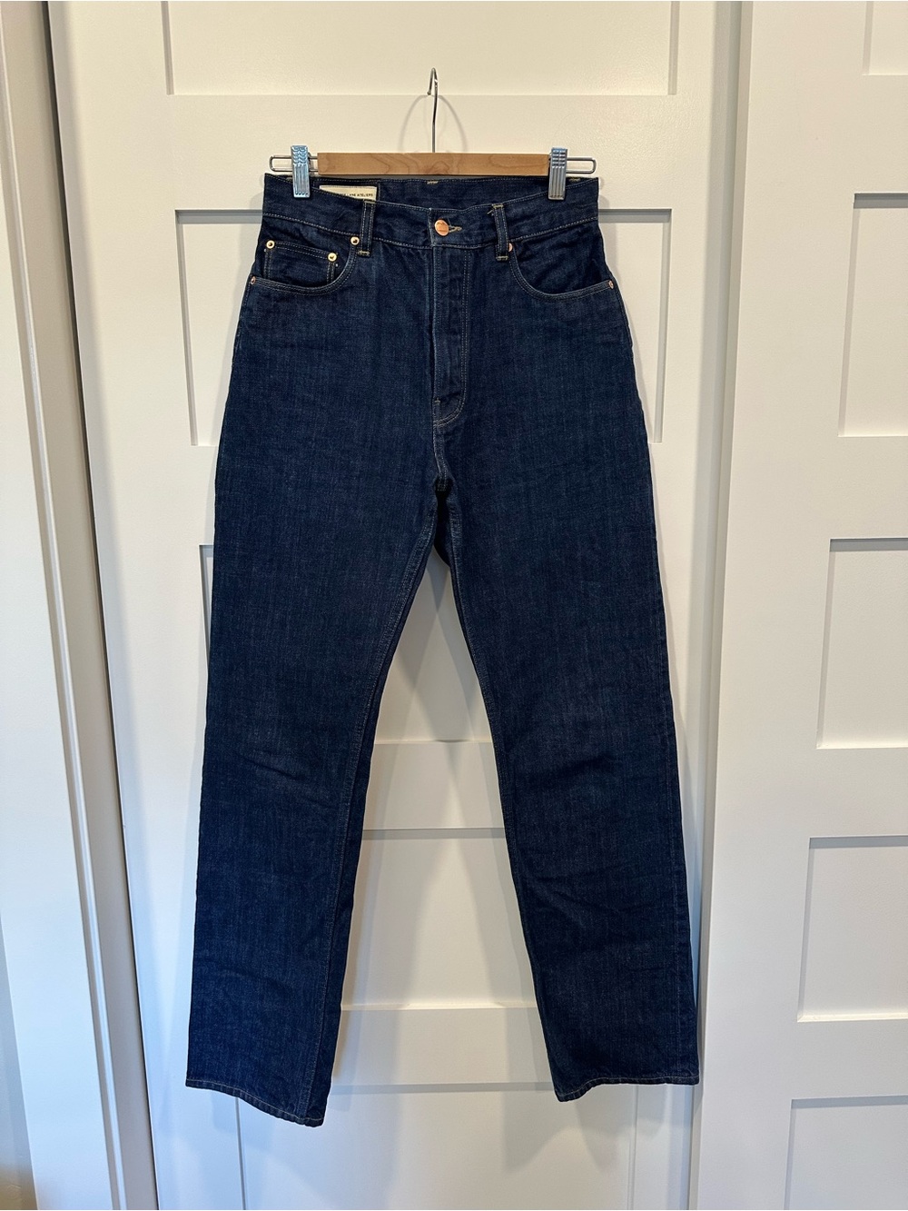 Blackhorse Lane Designer Stiff Denim Dark Wash Jeans